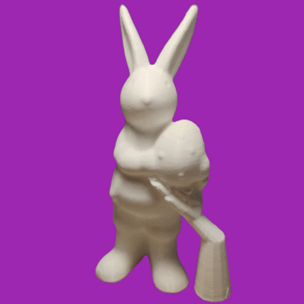 Standing Easter Bunny Holding an Egg