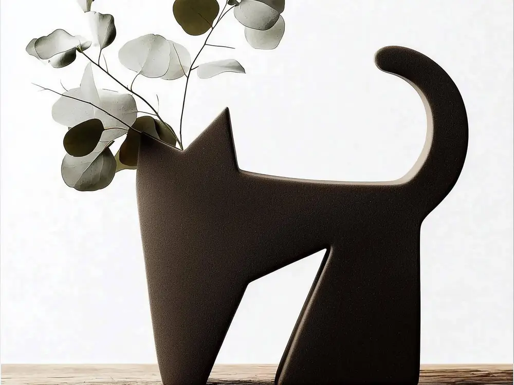 Feline Silhouette Vase