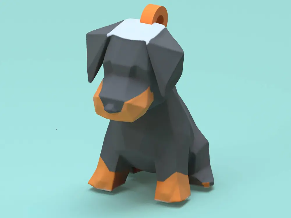 low poly Doberman