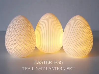 Easter Egg Tealight Lantern Set