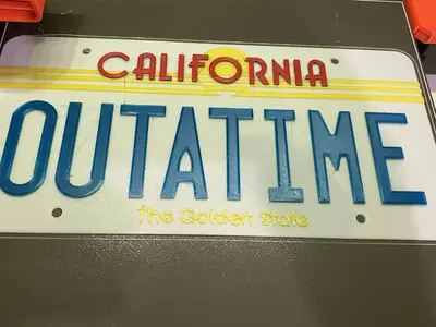 'OUTATIME' Back to the Future License Plate