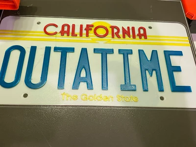 'OUTATIME' Back to the Future License Plate