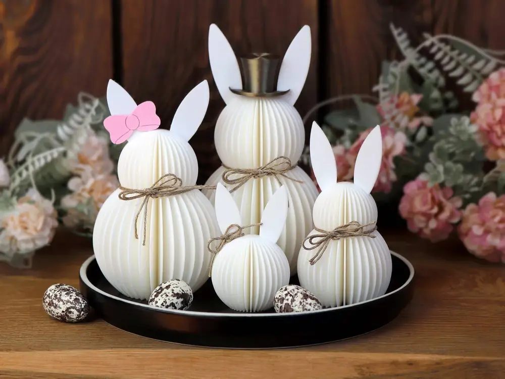 Paper Easter Bunny Family