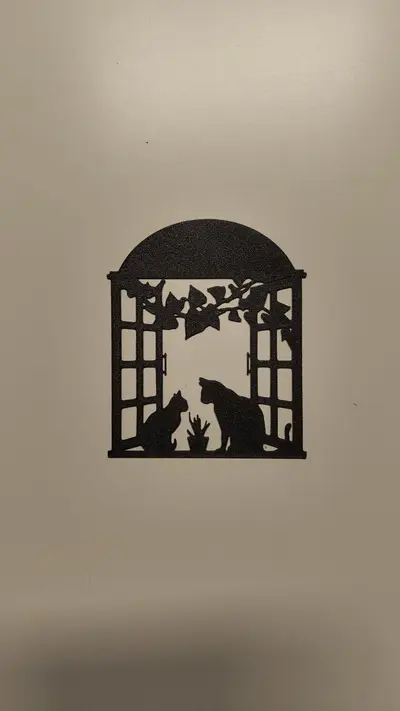 cats in window wall art