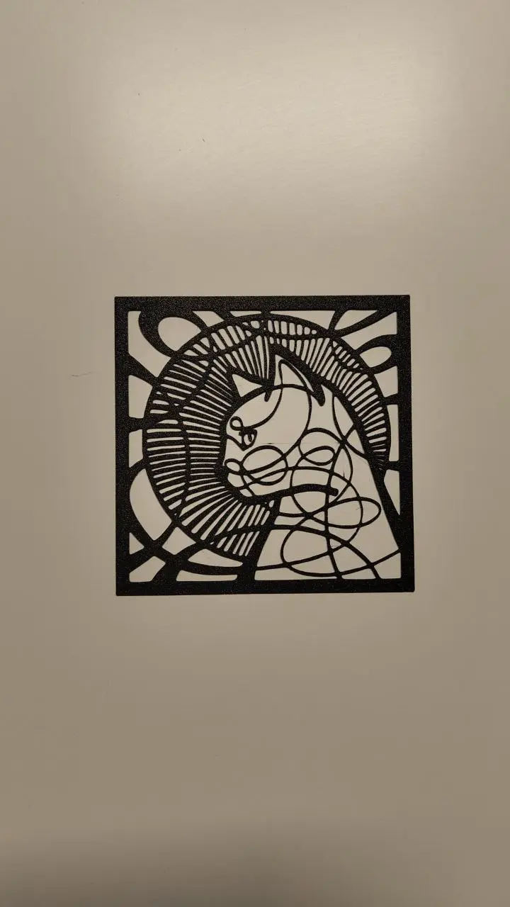 cat line art in window