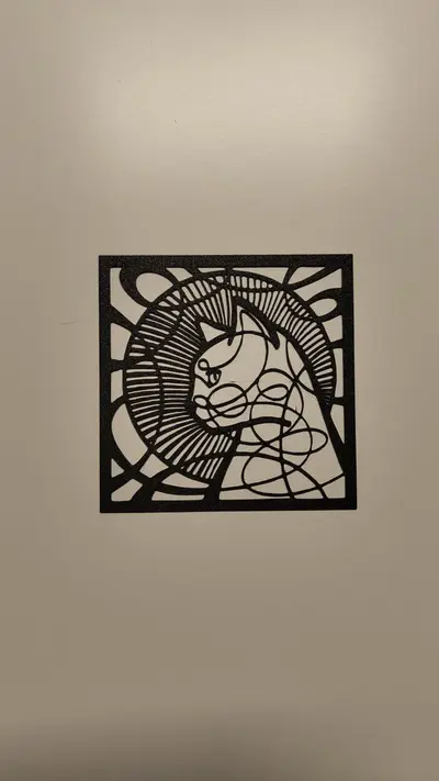 cat line art in window
