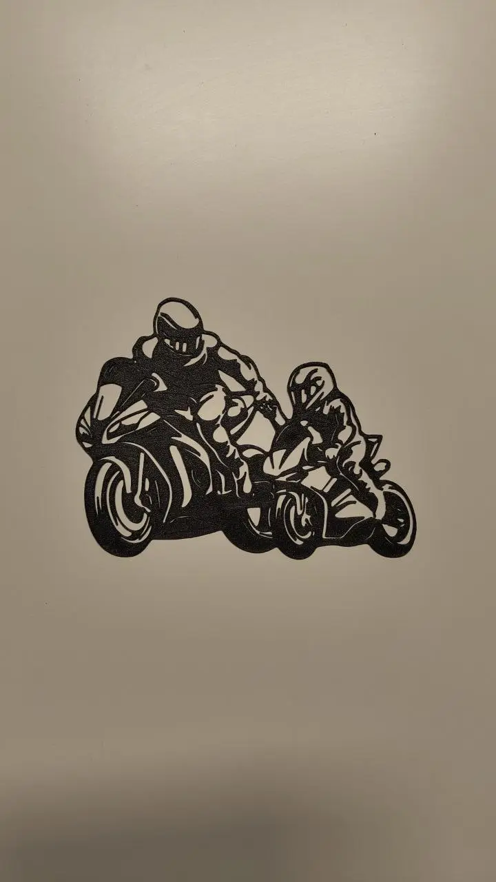 father and son in motorbike