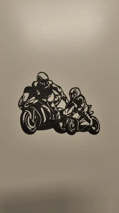 father and son in motorbike