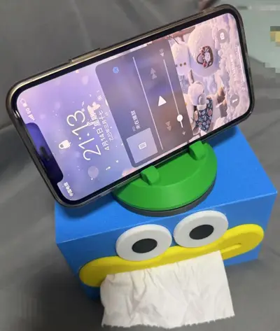 纸巾盒+手机支架