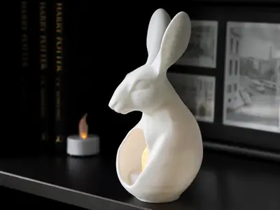 Spring Hare Tealight Holder