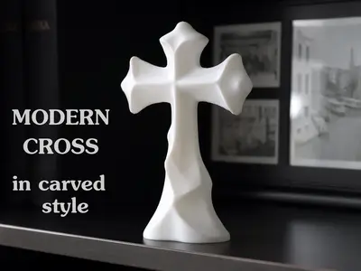Modern Cross in carved style