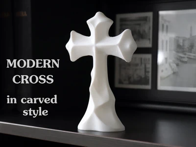 Modern Cross in carved style