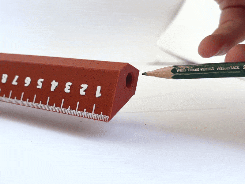 Pencil Holder Ruler - print in place