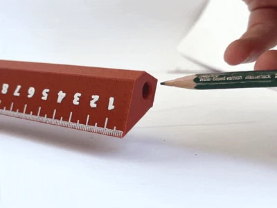 Pencil Holder Ruler - print in place