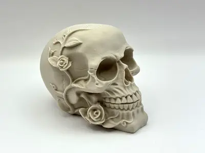 Death Blooms – Ornamental Skull with Roses