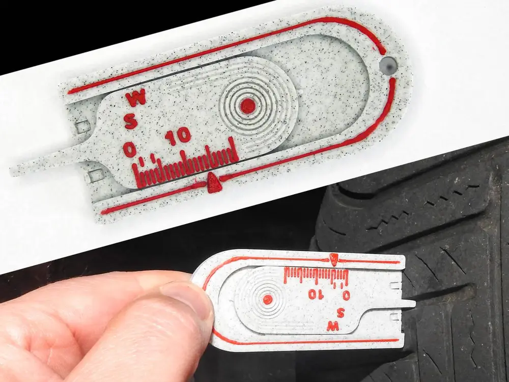 Tire tread depth gauge