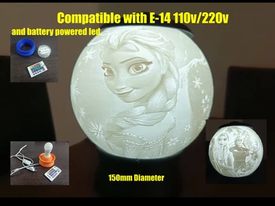 Disney Frozen Lithophane Night Light Lamp