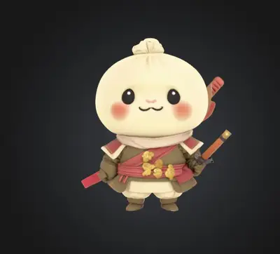 Cute dumpling warrior chibi style