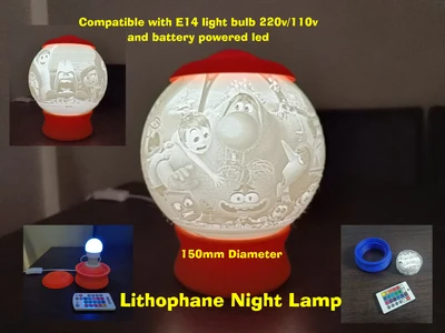 Inside Out 1&2 Lithophane Night Light Lamp