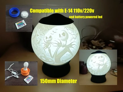 Nightmare Before Christmas LITHOPHANE LIGHT LAMP