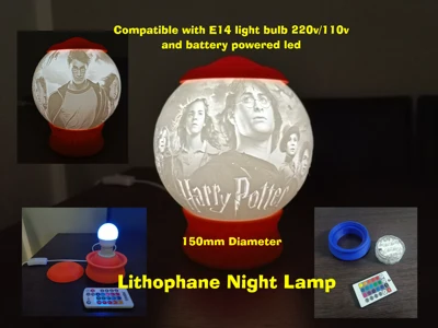 Harry Potter Lithophane Night Light Lamp