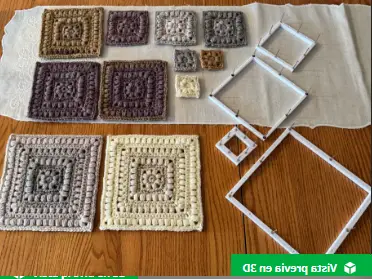 Marcos cuadrados para crochet (2", 4", 6.25", 8.25")