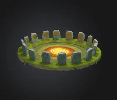 Magical celtic stone circle conjuring