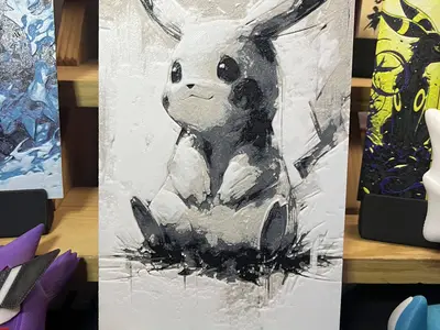 Pikachu Sketch HueForge