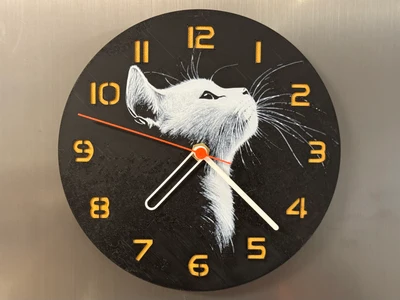 wall / desk clock White Cat