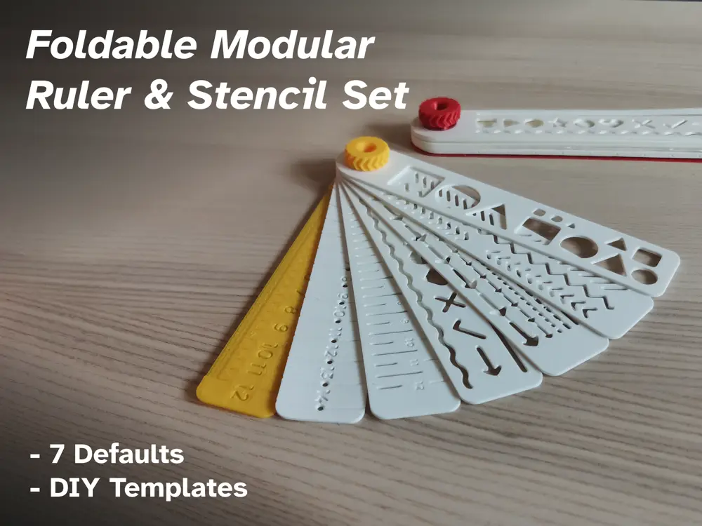 Foldable Modular Ruler & Stencil Set (Metric & Imperial)