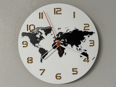 wall / desk clock Worldmap