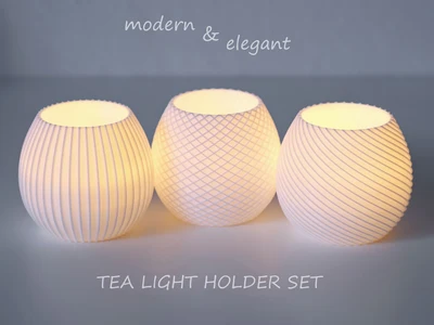 Modern Elegant Tealight Holder Set
