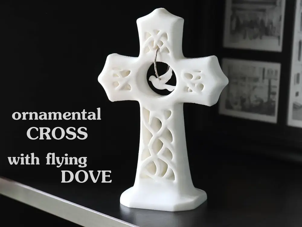 Ornamental Cross with Dove
