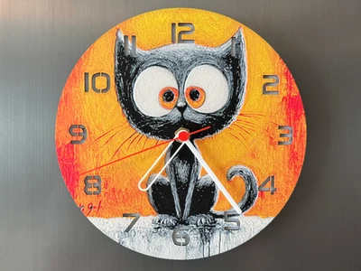 wall / desk clock Cat on Wall