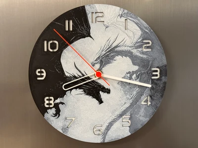wall / desk clock Dragons in Fight