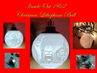 Inside Out 1&2 Christmas Lithophane Ball