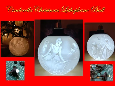 Cinderella Lithophane Christmas Ball
