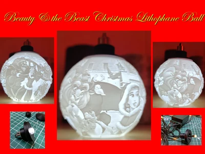 Beauty And The Beast Lithophane Christmas Ball