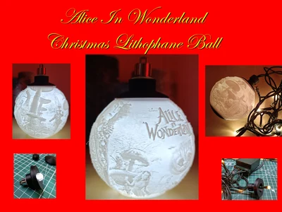 Alice In Wonderland Lithophane Christmas Ball