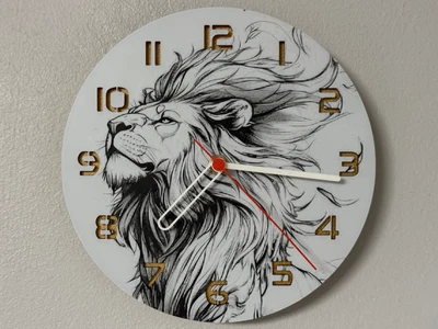 wall / desk clock Lion in the wind