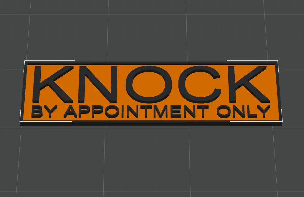 KNOCK - By appointment only SIGN