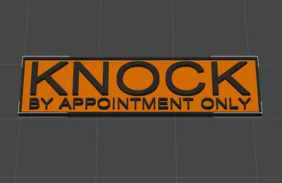 KNOCK - By appointment only SIGN