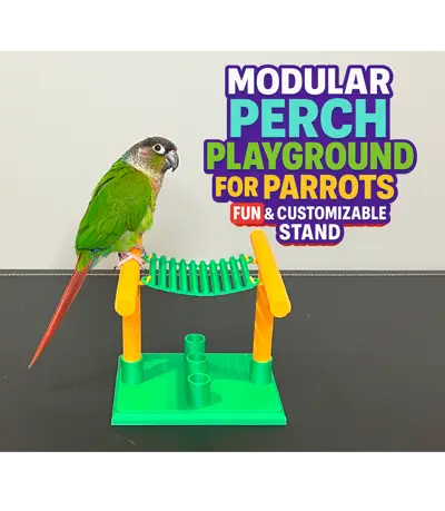 Modular Perch Playground for Parrots and Birds
