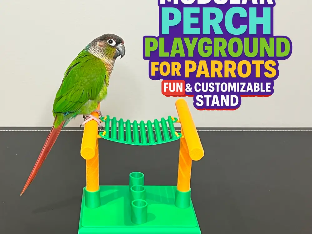 Modular Perch Playground for Parrots and Birds