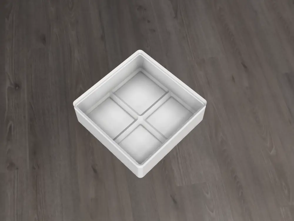 Gridfinity thin bin 2x2x5u - 0.8 mm wall thickness