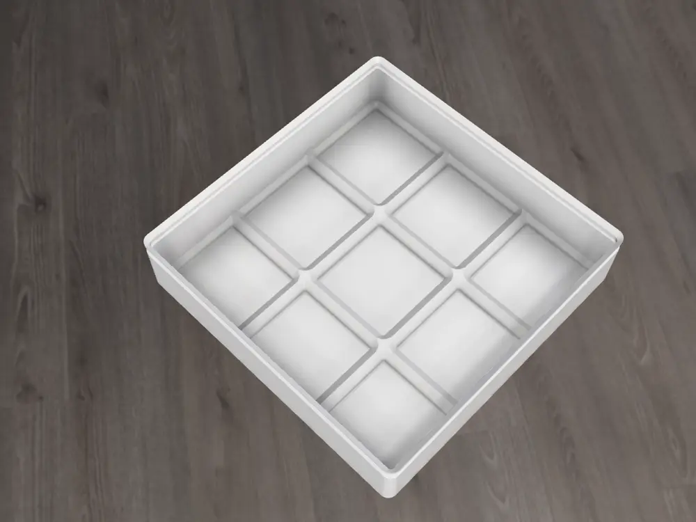 Gridfinity thin bin 3x3x5u - 0.8 mm wall thickness