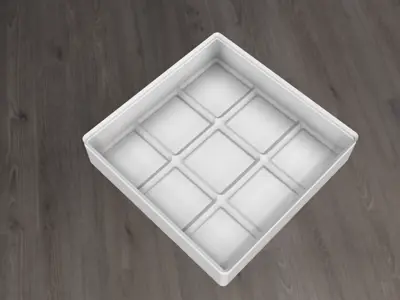 Gridfinity thin bin 3x3x5u - 0.8 mm wall thickness