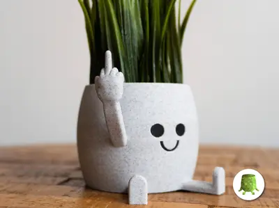 Happy Sitting Middle Finger Pot