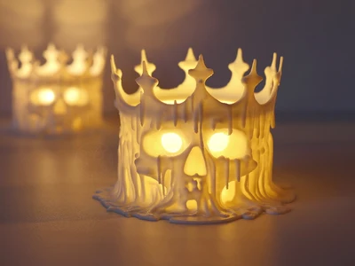 Melting Skull with Crown