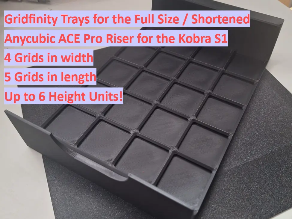 Gridfinity Trays for The Anycubic ACE Pro Riser for the Kobra S1C